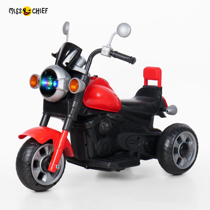 Miss & Chief Vespa 12V Rechargeable Scooter for Kids with Bluetooth, Music & Lights Scooter Battery Operated Ride On(Red)