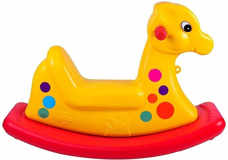 Mother's Love Plastic Horse Ride-on Toy - for Indoors and Outdoors - for Boys and Girls Rideons & Wagons Non Battery Operated Ride On(Yellow)