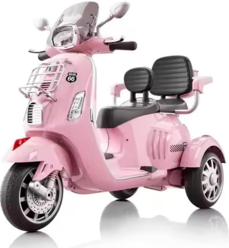 Kidscruser Vespa Scooter For Kids | Without Remote | Electric Bike PINK Scooter Battery Operated Ride On(Pink)