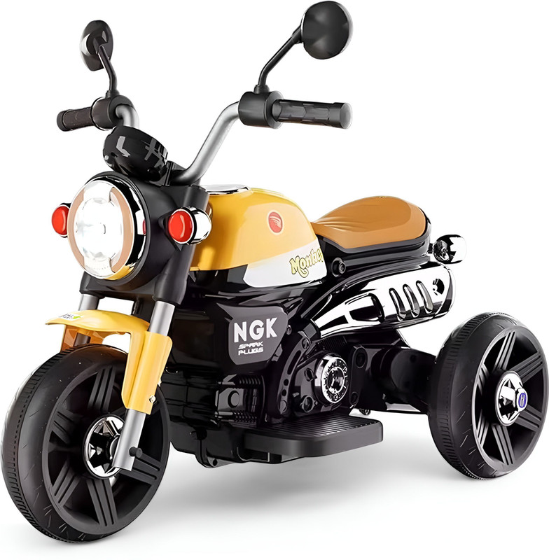 LITTLE RIDES Battery Operated Bike for Kids with Foot Accelerator & Music with LED Light Bike Battery Operated Ride On(Blue)