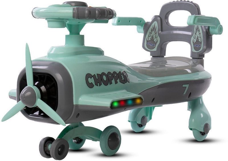 BUMTUM Light Chopper Swing Car Toy Ride On Car For Kids Comfortable Seat With BackRest Car Non Battery Operated Ride On(Green)