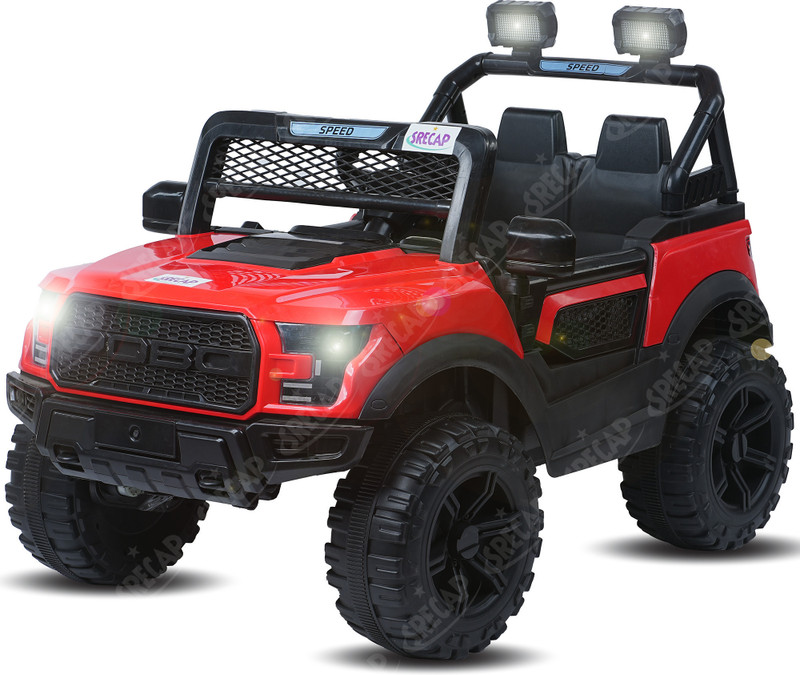 Srecap Pobo 4x4 Big Size 12V Jeep for 1 to 8 Years Kids Jeep Battery Operated Ride On(Red)