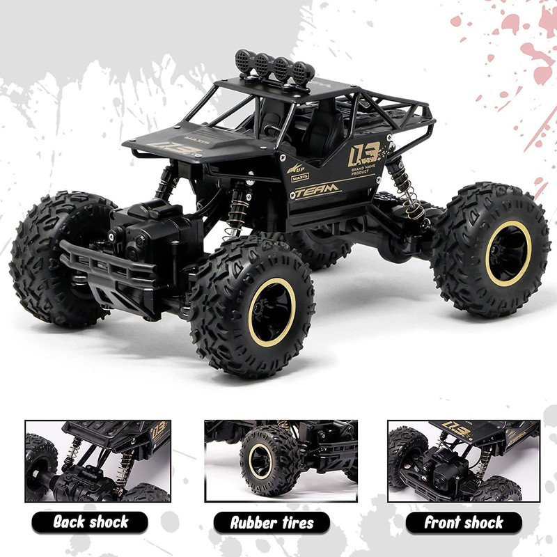 mega star Rock Crawler Four Wheel Drive 1:16 Metal Alloy Body Remote Control Car Battery Operated Ride On(Multicolor)