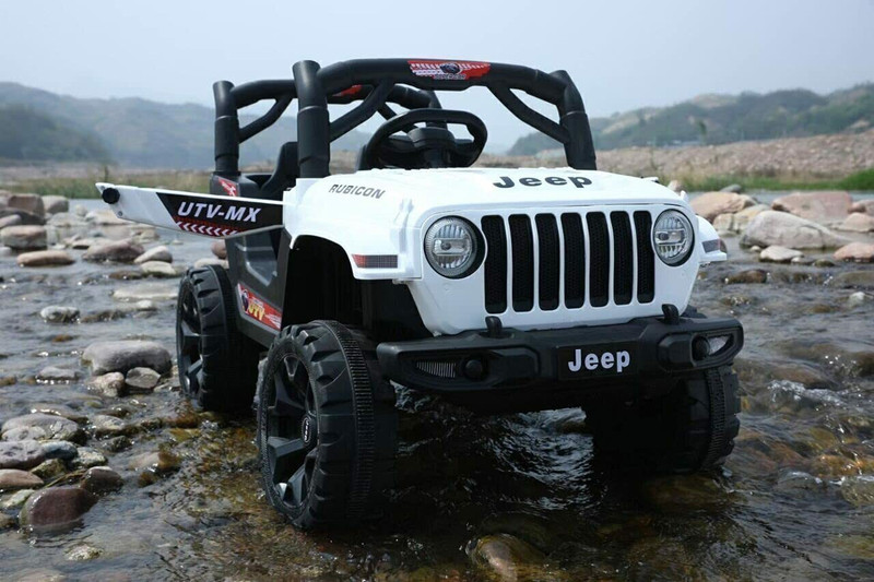 SmallBoyToys 908 White Powerful Motors (1-6Yrs) Battery ride on Jeep Battery Operated Ride On(White)