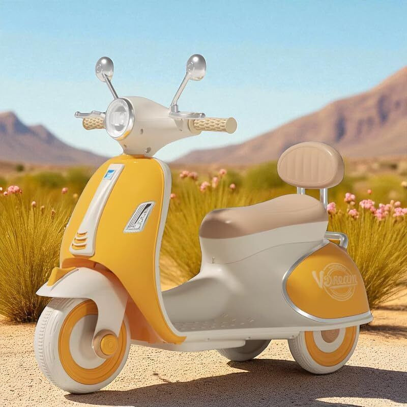 LAYVJO KISNARIDES yellow Battery Operated Bike for Kids Scooter Battery Operated Ride On(Yellow)