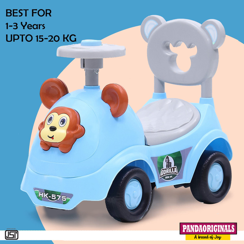 Pandaoriginals Gorilla Rider Push Car, Musical & Backrest, Age 1-3 yrs (25KG Capacity) Car Non Battery Operated Ride On(Green)