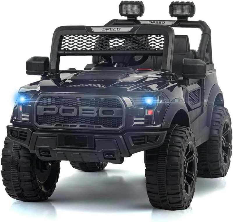 Srecap Police for Kid Baby Toy with Music & Light Jeep Battery Operated Ride On(Black)