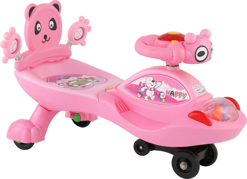MINI CRUISERS Magic Swing Car JKS-608 | Kids Ride-On Twist Car with Music Rideons & Wagons Non Battery Operated Ride On(Pink)