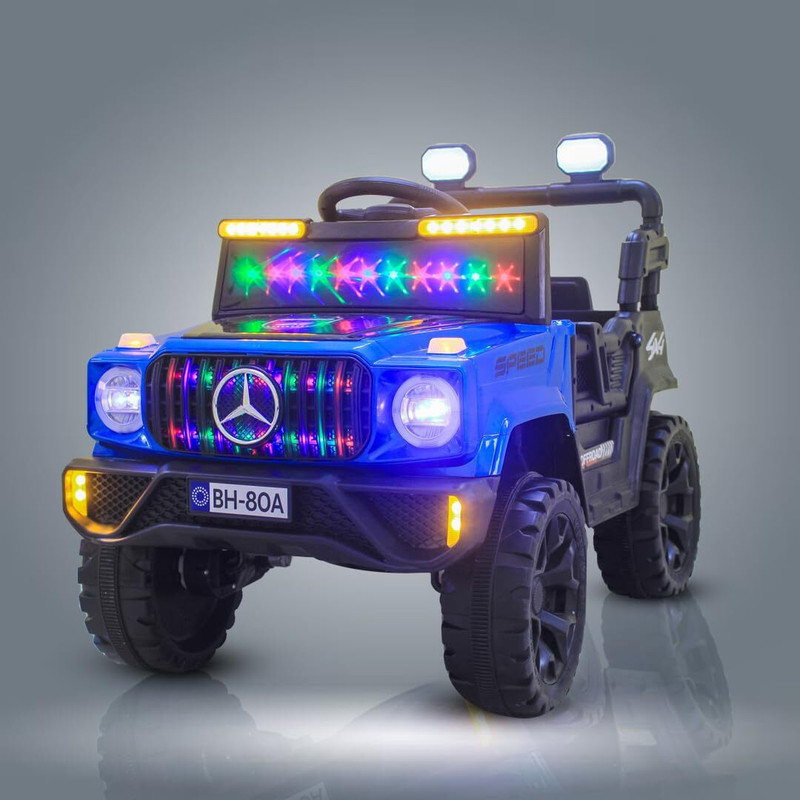 Little Love Kids Battery Operated Police Jeep with Remote Control LED Lights Music Jeep Battery Operated Ride On(Red)