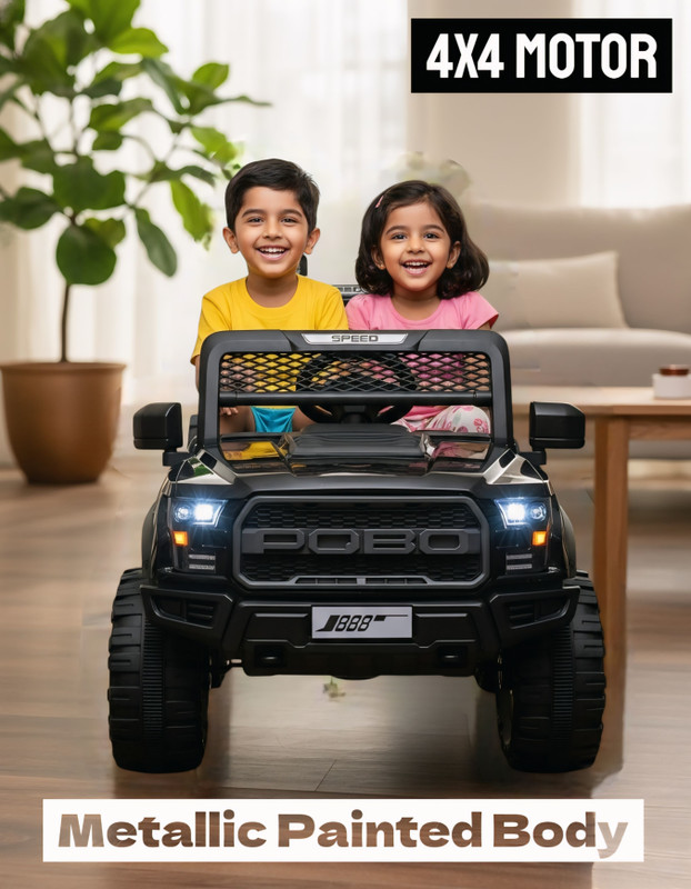 Prabal POBo 4 Motors 4x4 (1-8Yrs) Jeep Battery Operated Ride On(Multicolor)