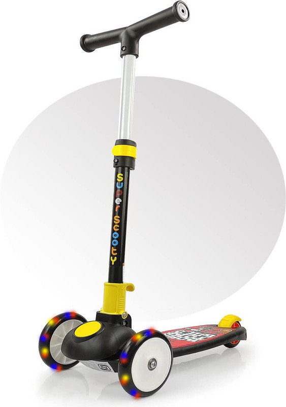 VARAA G LED WHEEL KID SCOOTER,ADJUSTABLE HEIGHT, 50KG WEIGHT CAPACITY,FOLDABLE STRUCTURE Rideons & Wagons Non Battery Operated Ride On(Black)