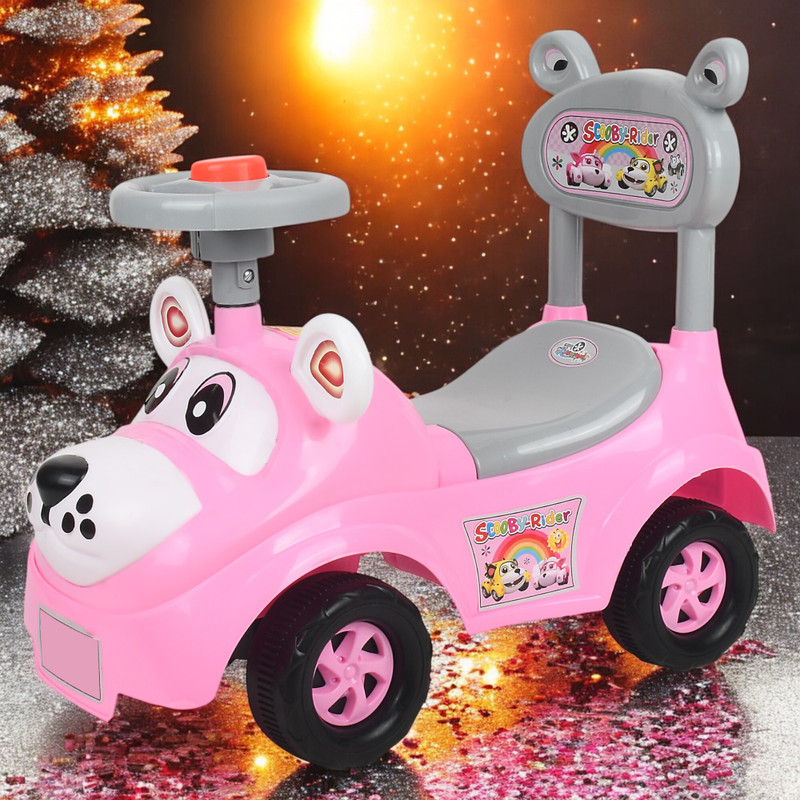 VARAA G KIDS SCOOTER, MUSIC & LIGHT, STORAGE UNDER SEAT FOR ONLY 1 TO 2 YEAR KIDS Rideons & Wagons Non Battery Operated Ride On(Pink, Black)