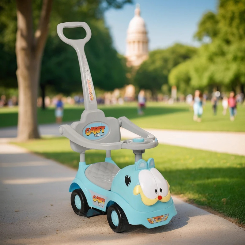 Fun Ride GARFY 3 in 1 Musical Rideons & Wagons Non Battery Operated Ride On(Blue)