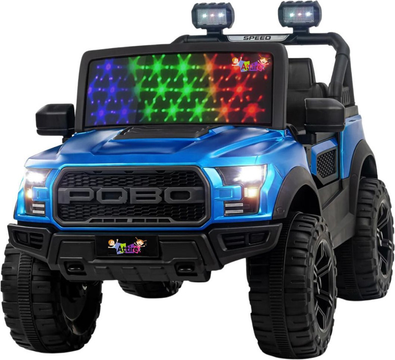 Attire "Ultimate Adventure: Dual-Control Rechargeable Battery-operated Ride-on Jeep Battery Operated Ride On(Blue)