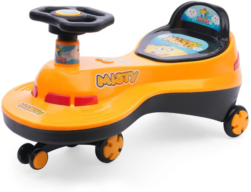 Ayaan Toys Kids Ride On Wiggle Car Manual Twister Toy with Steering Vibrant Orange Rideons & Wagons Non Battery Operated Ride On(Orange)