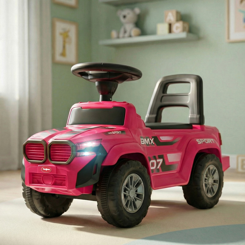 baybee Baby Ride on Car for Kids, Push Ride on Jeep with Music, LED Light & Backrest Rideons & Wagons Non Battery Operated Ride On(Yellow)