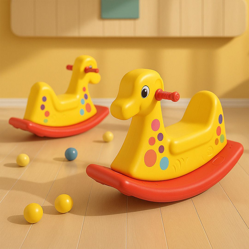 PLAYGRO Giraffe Ride-On Toy for Kids | Toddler Baby Rocker Toys Rideons & Wagons Non Battery Operated Ride On(Yellow)