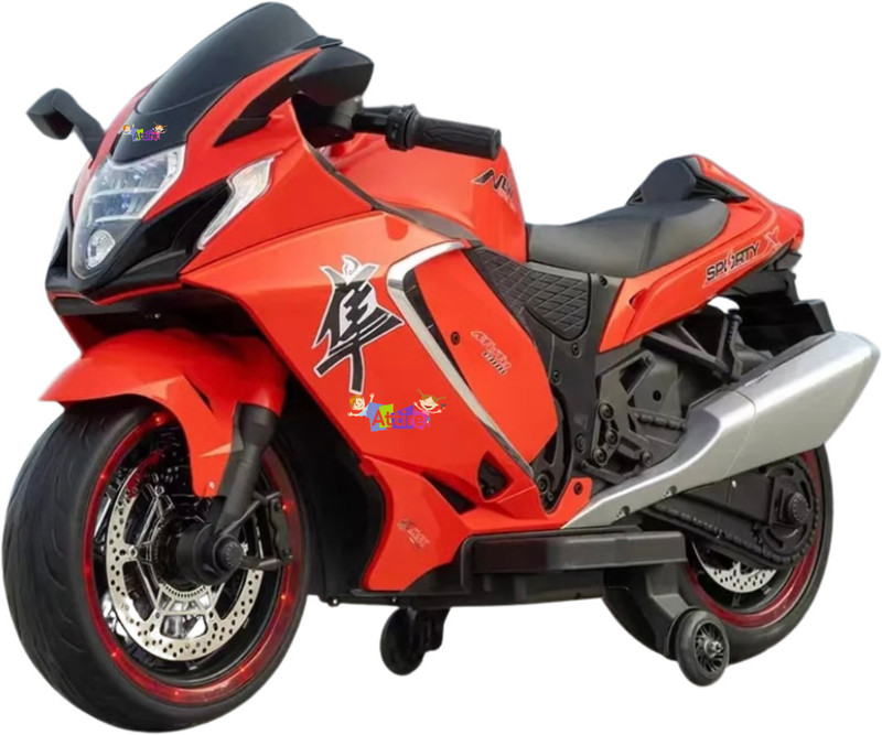 Attire Zooming Adventures The Dazzling Super Bike for Kids LEDLights Music & AwesomeFun Bike Battery Operated Ride On(Red)