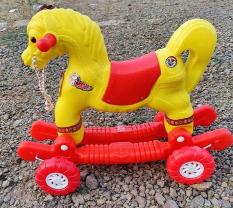 AKSHAT OH BABY' by PLASTIC CHETAK HORSE WITH ROCKING FUNCTION,AMAZING COLOR Rideons & Wagons Non Battery Operated Ride On(Multicolor)