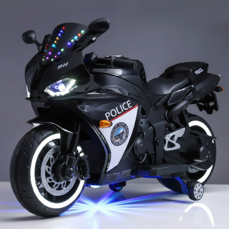 PP INFINITY R1 Rechargeable 12V Battery Operated Ride On Bike for Kids, 1 to 6 Years Bike Battery Operated Ride On(Black)