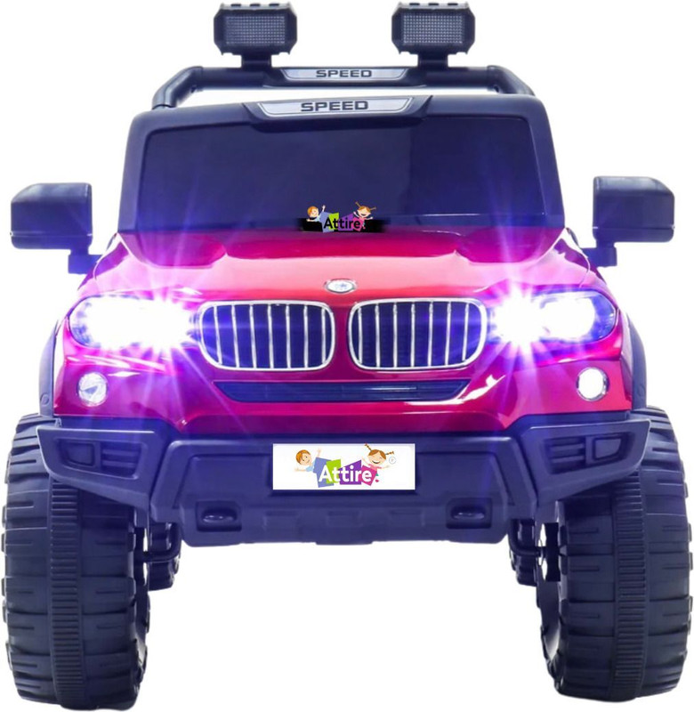 Attire Kids 12V Ride-On Jeep Car with Parental Remote & USB/MP3 Jeep Battery Operated Ride On(Red)