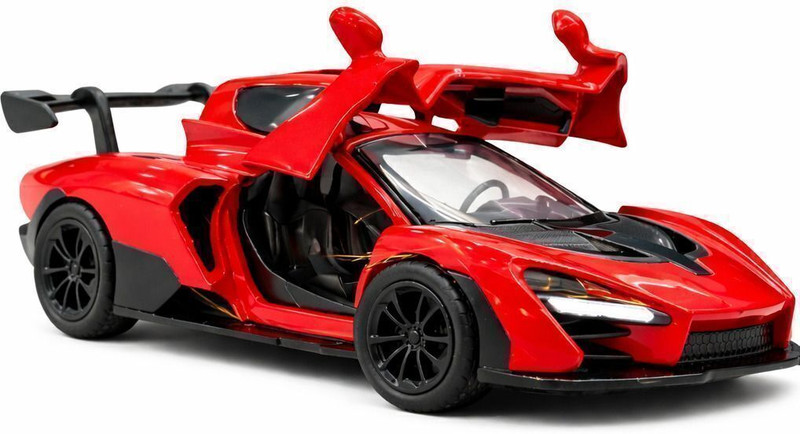 Wonderbox Die Cast Alloy Model Car with Light & Sound Effects | Kids Toy Car Battery Operated Ride On(Red, Blue)