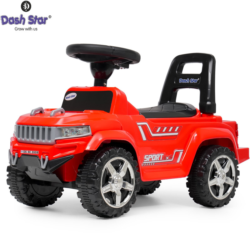 Dash Star Humr4x4 Ride on Jeep for Kids |Music & Light| Backrest Storage & Big Wheels Jeep Car Non Battery Operated Ride On(Orange)