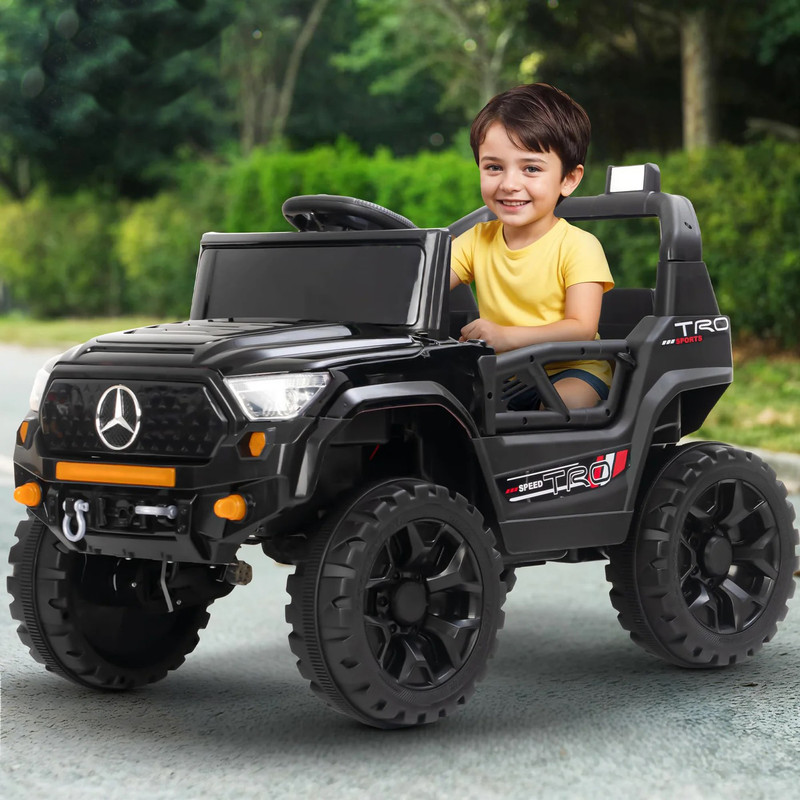 kinggo Hulix 4x4 Kids Ev Jeep With Remote & Manual Drive Car Battery Operated Ride On(Black)