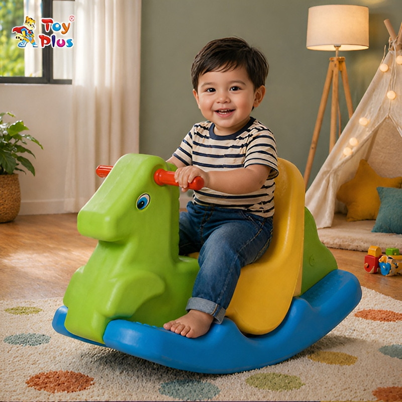 Toy Plus Toddler Ride-On Rocker Plastic Kids Rocking Toy for Indoor Use Rideons & Wagons Non Battery Operated Ride On(Green, Blue, Yellow)
