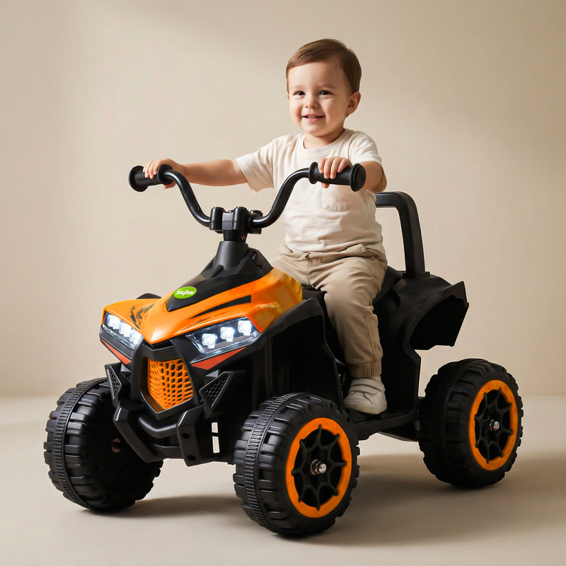 baybee Monstro Baby Electric Bike for Kids|Rechargeable Balance Bikes with LED Lights Bike Battery Operated Ride On(Orange)
