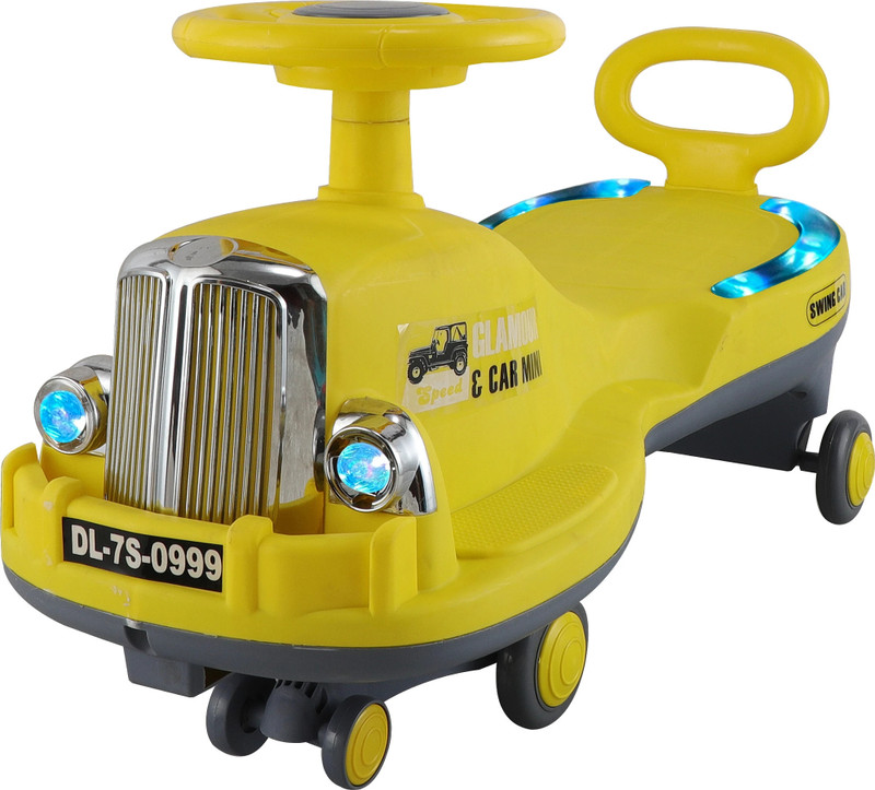 JoyRide Glamour Ride On Swing Car for Kids 1-5 Years | Magic Car with Light & Music Rideons & Wagons Non Battery Operated Ride On(Purple)