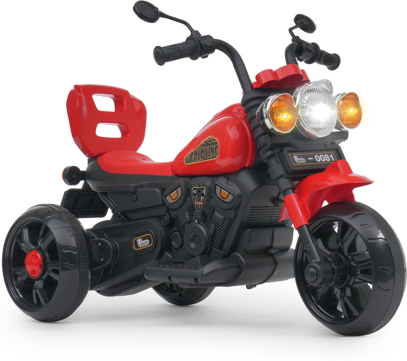 JoyRide Electric GoldVing Bike | Music and Front Light | Foot Accelerator | Rechargeable Bike Battery Operated Ride On(Red)