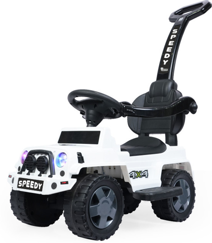 JoyRide Speedy Hummer+ 4x4 Ride on Jeep for Kids I Music & Horn Steering with Backrest I Jeep Non Battery Operated Ride On(White)
