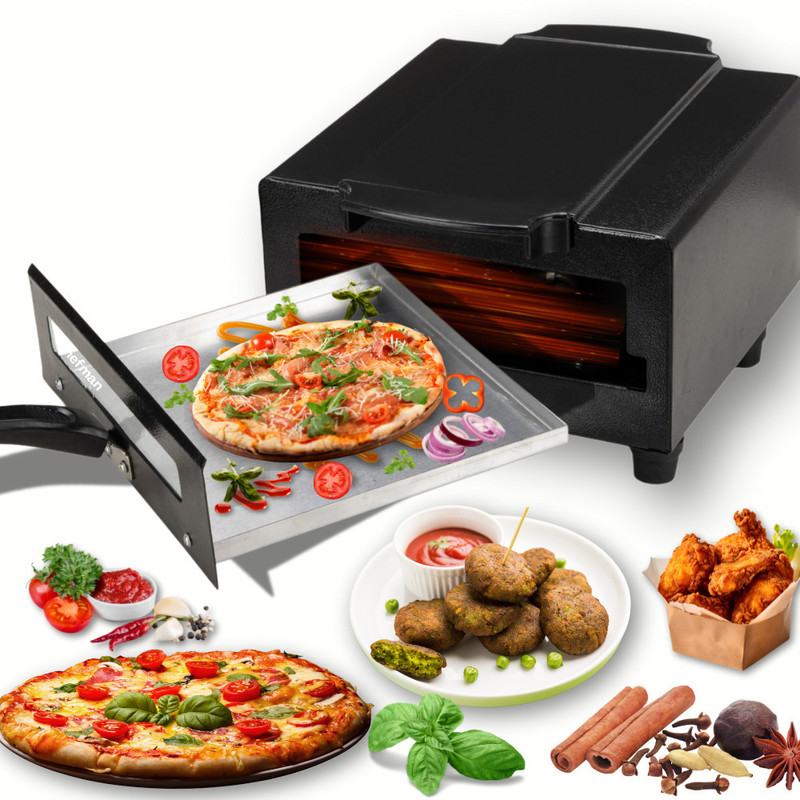 WELLBERG Advance Mini 10-Inch Multi-Purpose Combo Smart Pizza and Naan Maker for Home Use Electric Tandoor