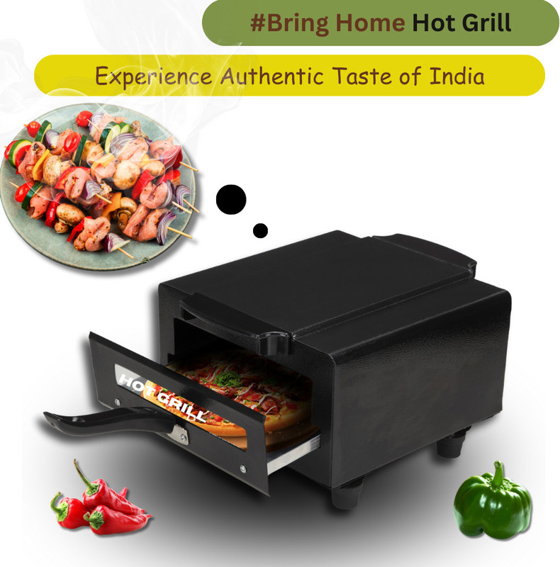 Hot Grill 14'' High-Performance Electric Tandoor – Perfect for Roasting, Grilling & Baking Pizza Maker(Black)