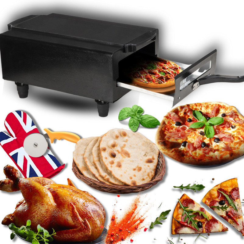 WELLBERG 16-Inch Home Tandoor | Bake, Grill & Roast Effortlessly | Energy-Saving Cooking Pizza Maker(Black)