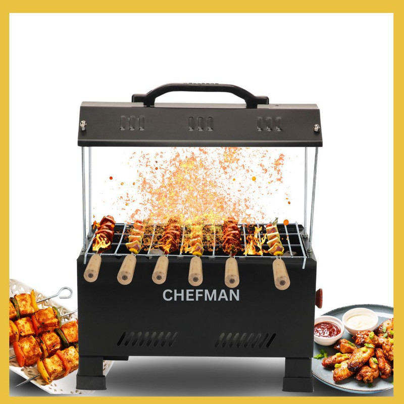 Chefman 2-in-1 Portable Barbecue Grill for Home, Camping & Outdoor Cooking, Charcoal & Electric Tandoor