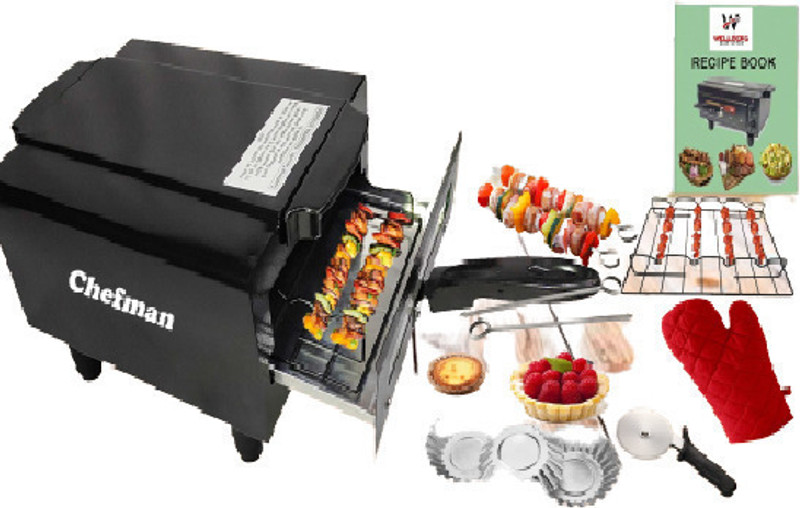 Chefman Advanced 1500W Mini Combo Pizza Oven for Oil-Free Cooking with Accessories Electric Tandoor