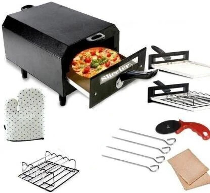 SLICETER Compact Multi-Purpose Grill | 10-Inch 1500W Combo for Home & Kitchen Use Electric Tandoor