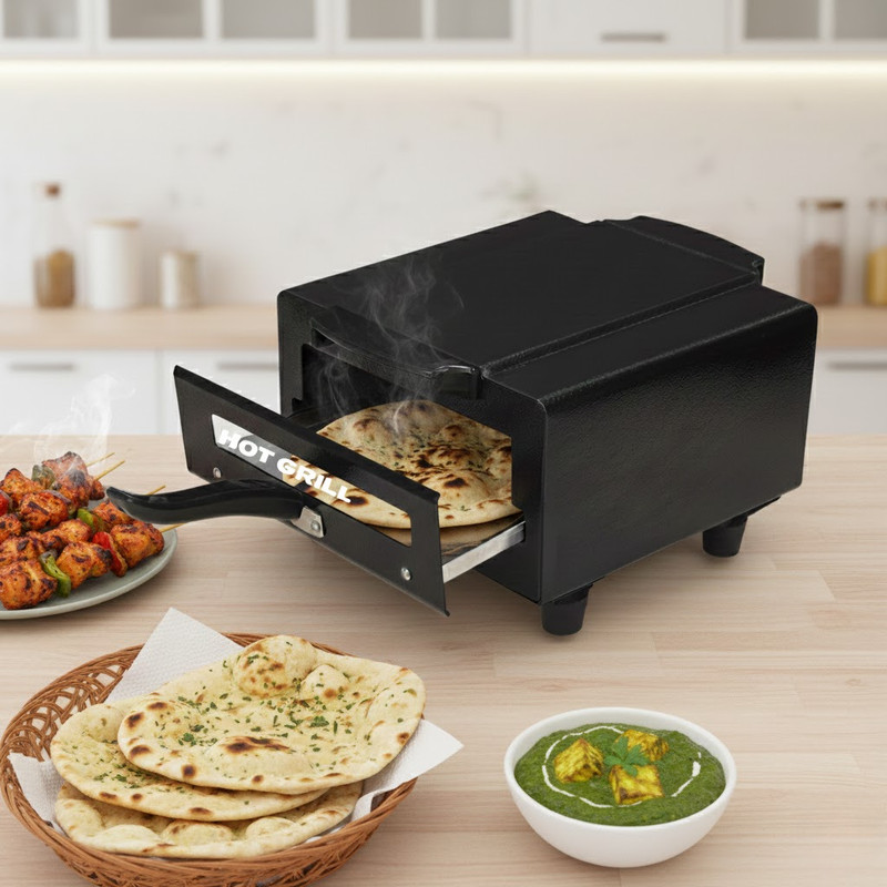 Hot Grill Electric Pizza Oven 10 Inch Compact Home Baking Appliance Pizza Maker(Black)