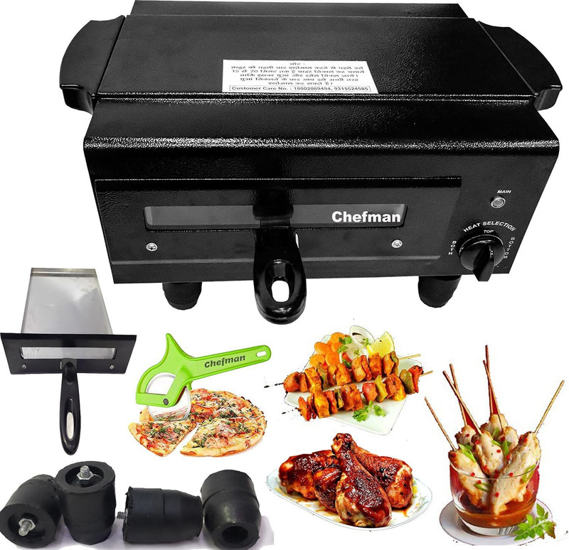 Chefman electric switch controller electric tandoor and barbeque grill 2000Watt with 2 Year warranty enjoy your delicious food with tandoori flavor Pizza Maker(Black)