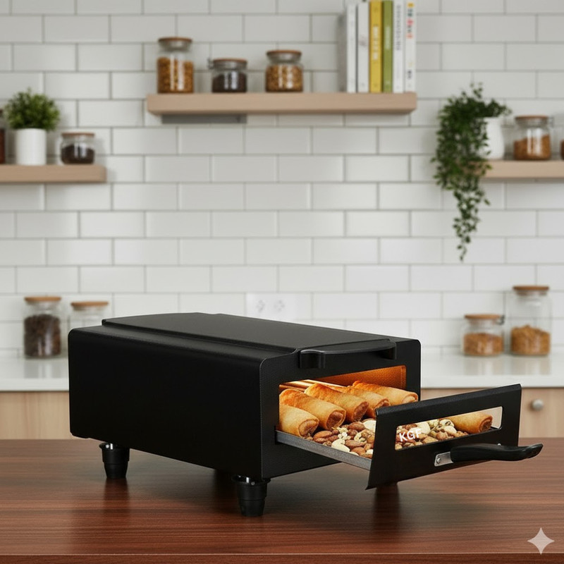 KGF 14 Inch 2000W Compact Grill Oven for Quick Cooking of Kebabs, Snacks, and More Electric Tandoor