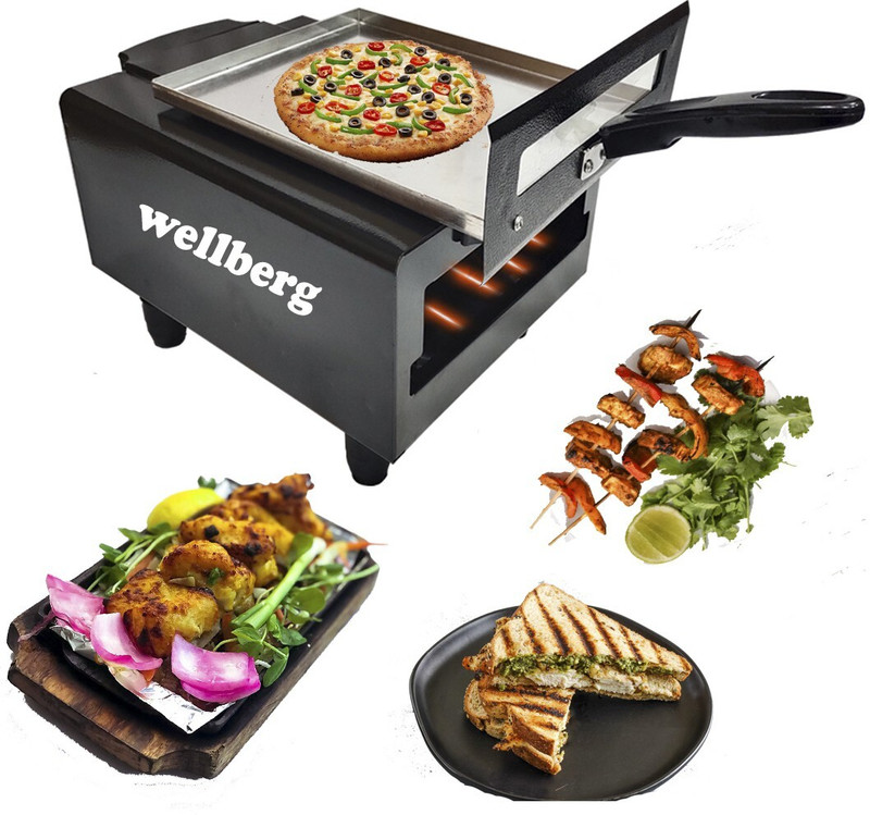 WELLBERG Micro Smart Looking Electric Tandoor Combo 1500 W (Black) Steel Element for Heating Pizza Maker(Black)