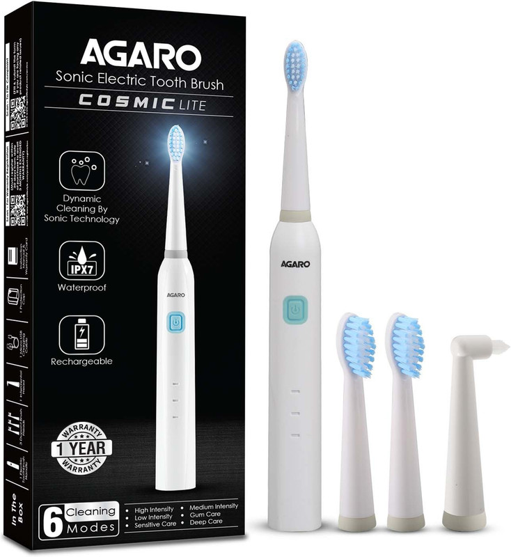 AGARO COSMIC Lite Sonic Electric Toothbrush(White)