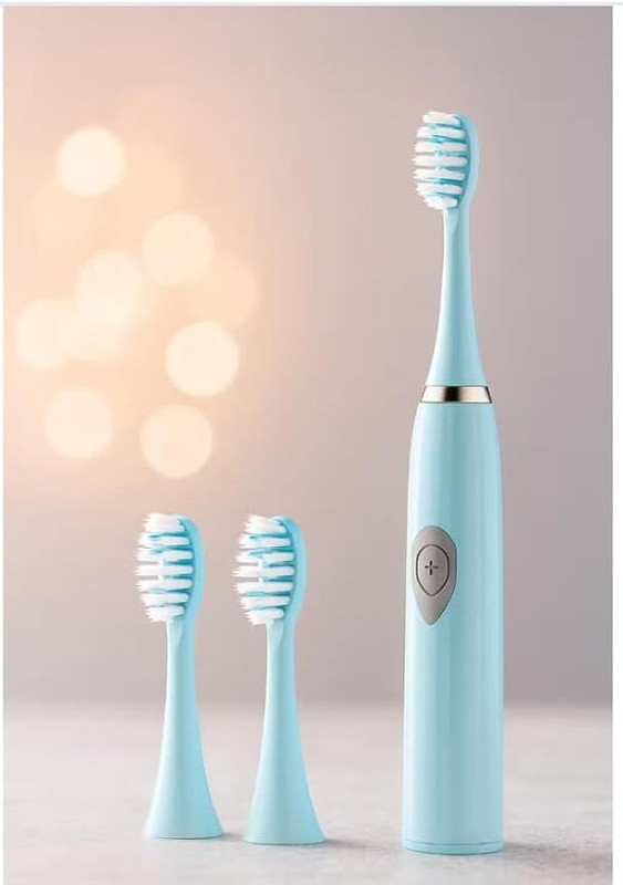 Totthar high frequency sonic toothbrush for adults | battery powered | 2 heads Extra Soft Toothbrush