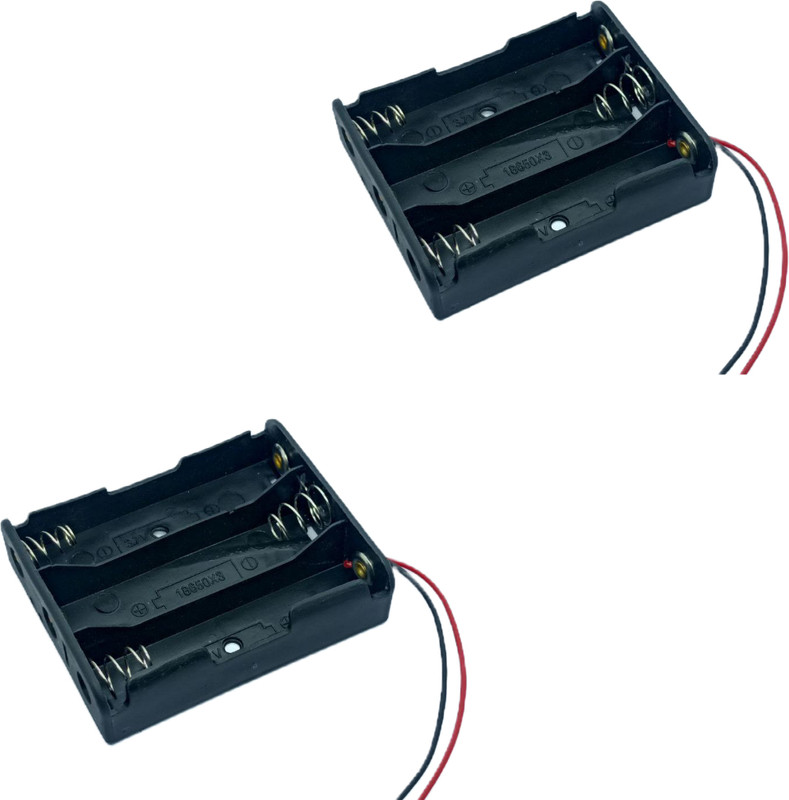 Electronics Crafts 3 battery cell holder (18650) 3.7 volt cell batteries case pack of 2 Electronic Components Electronic Hobby Kit