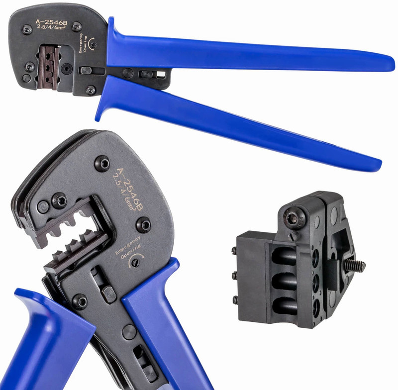 GoodsBazaar PV Crimping Pliers A-2546B Solar Panel Connector Tool Wire Cables MC4 Crimping Network Interface Card(AWG26-10 Self Adjusting MC4 Connector Crimping Tool 2546B Solar Crimping Tool)