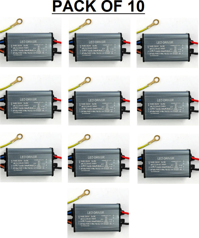 SG Flash PACK OF 10 LED Waterproof Driver 50W 300MAHMetal Power Lighting Aluminum Housing Light Electronic Hobby Kit