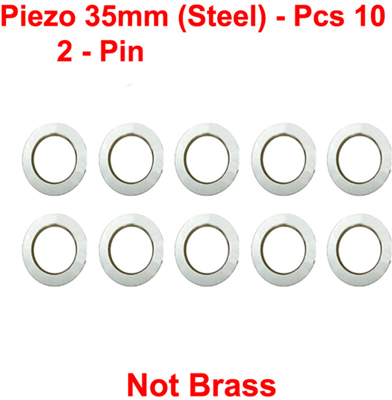 ELPH 35mm Piezoelectric Sensor/Buzzer/Transducer/Disc STEEL 35Mm Piezo - Set Of 10 Electronic Components Electronic Hobby Kit