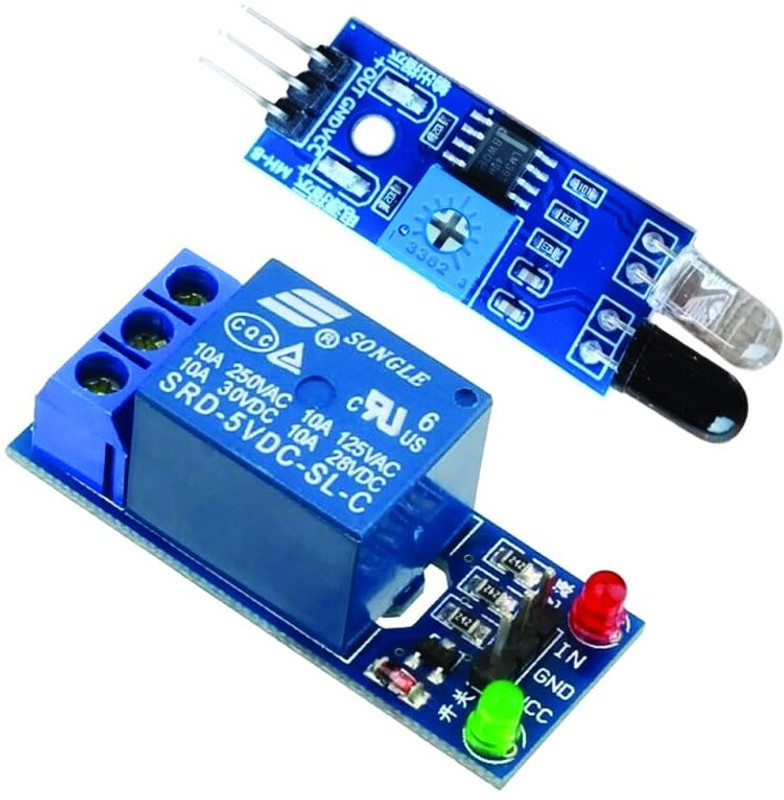 Malati (combo Pack) IR Proximity Sensor Or 5V One Channel Relay Module with Isolation Electronic Components Electronic Hobby Kit